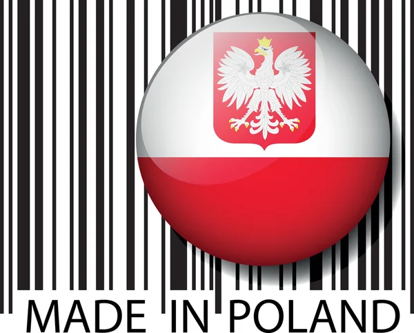 Fabriqué en Pologne code à barres. Illustration vectorielle — Image vectorielle