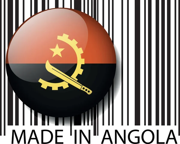Feito em Angola código de barras. Ilustração vetorial —  Vetores de Stock