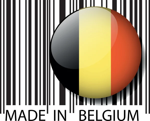 Fabriqué en Belgique code à barres. Illustration vectorielle — Image vectorielle
