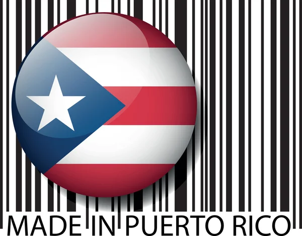 Feito em Porto Rico código de barras. Ilustração vetorial — Vetor de Stock
