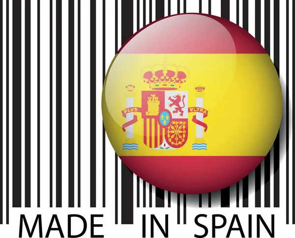 Fabriqué en Espagne code à barres. Illustration vectorielle — Image vectorielle