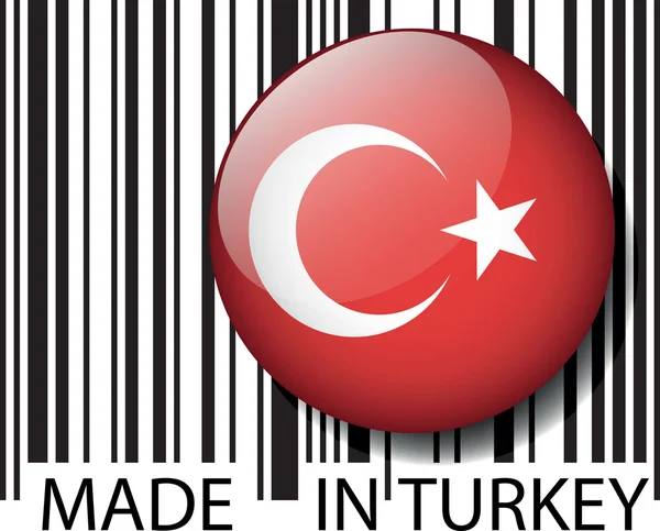 Feito na Turquia código de barras. Ilustração vetorial — Vetor de Stock