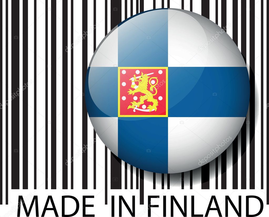 Made in Finland barcode. Vector illustration