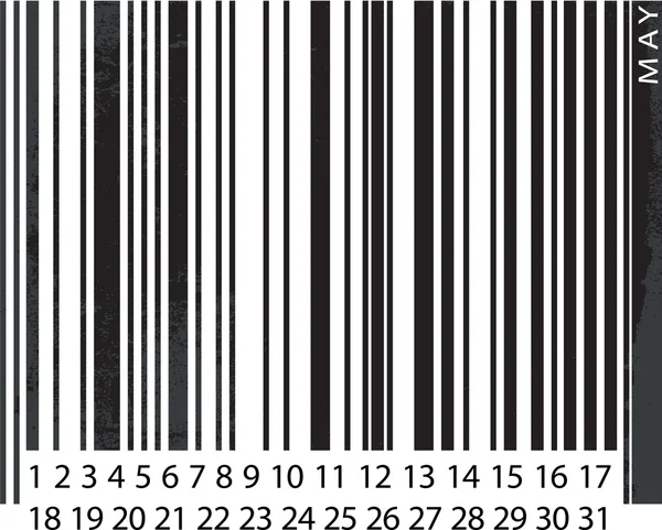 Generic MAY Calendar, Barcode Design. vector illustration — Stock Vector