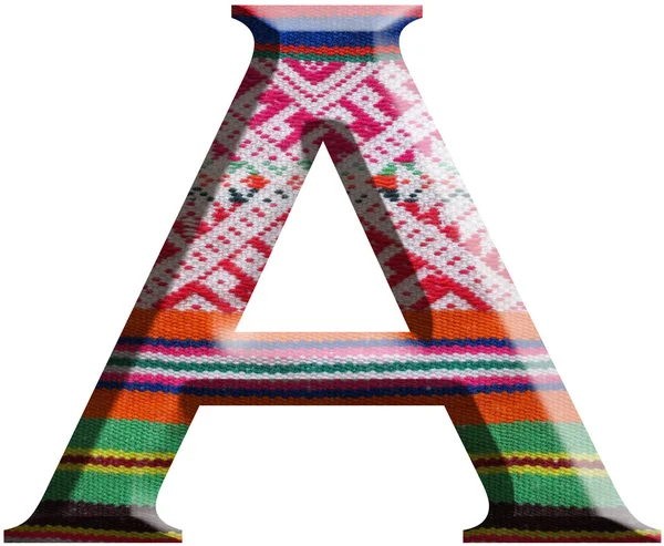 Letter A made with hand made woolen fabric — Stock Photo, Image