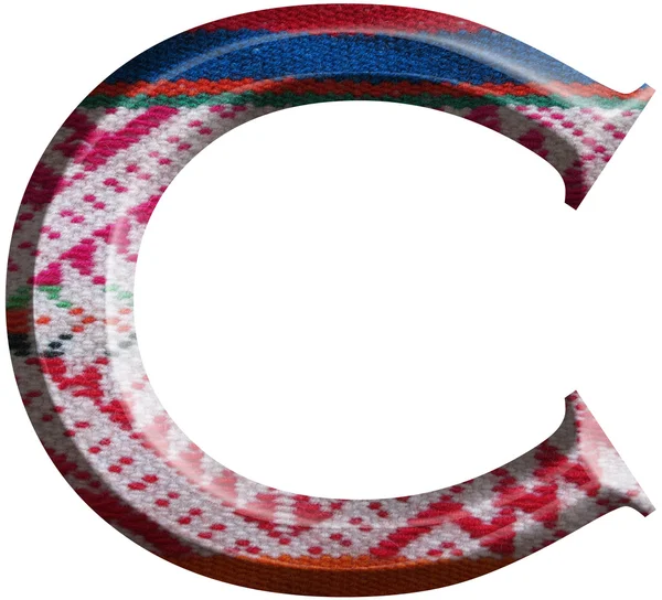 Alfabet c gemaakt met handgemaakte wollen stof — Stockfoto