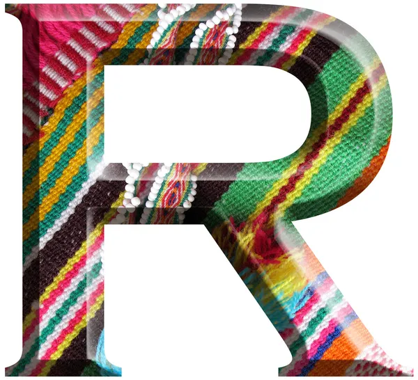 stock image Letter R made with hand made woolen fabric