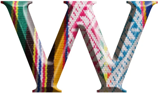 Letter W made with hand made woolen fabric — Stock Photo, Image