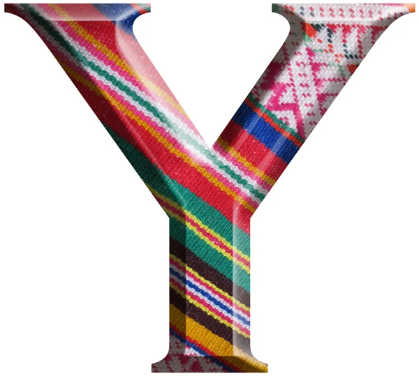 Letter Y made with hand made woolen fabric — Stock Photo, Image