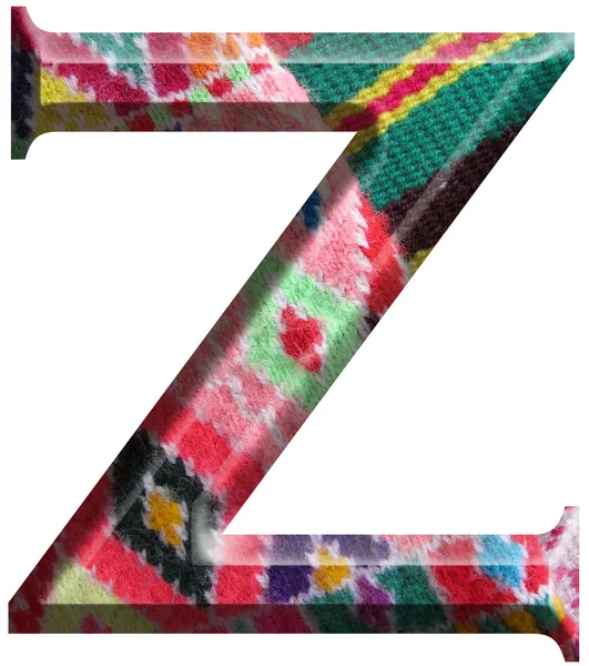 Letra Z hecha con tela de lana hecha a mano —  Fotos de Stock