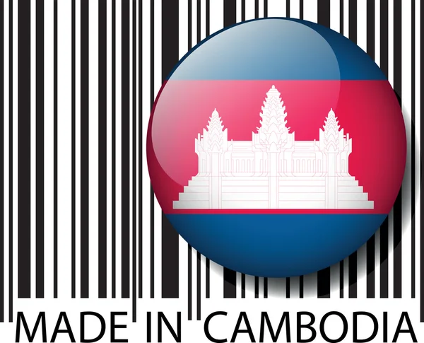 stock vector Made in Cambodia barcode. Vector illustration