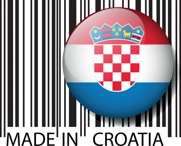 Hergestellt in kroatien barcode. Vektorillustration — Stockvektor