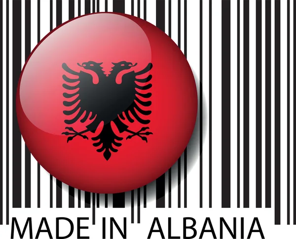 Hergestellt in Albanien Barcode. Vektorillustration — Stockvektor