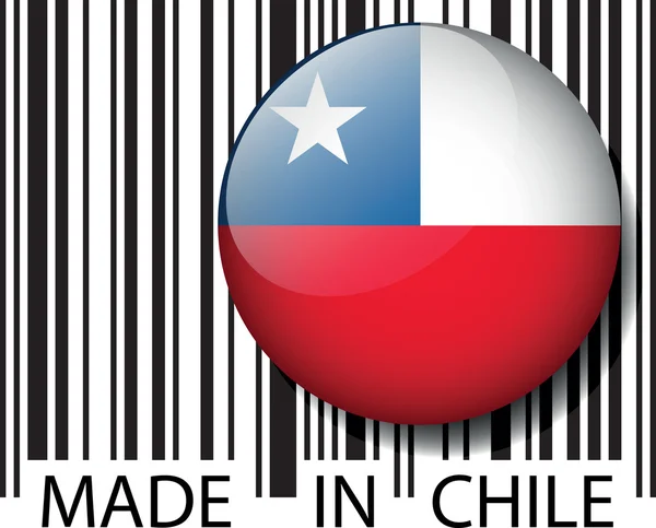 Έκανε στην Χιλή barcode. εικονογράφηση φορέας — Διανυσματικό Αρχείο