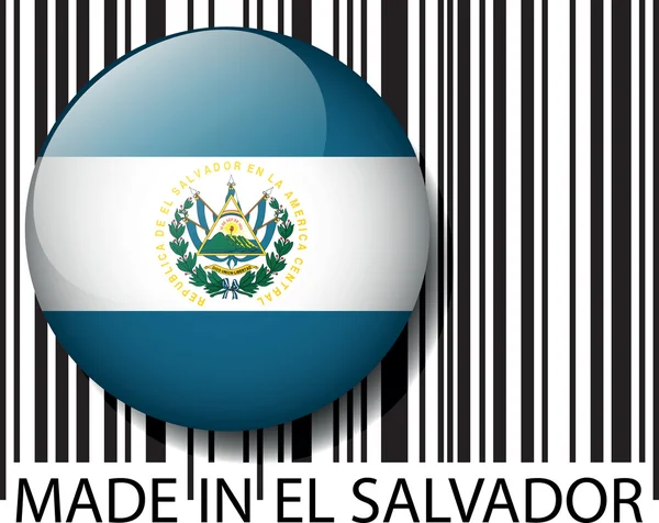 Feito em El Salvador código de barras. Ilustração vetorial — Vetor de Stock