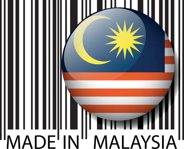 Gyártott-ban Malaysia vonalkód. Vektoros illusztráció — Stock Vector