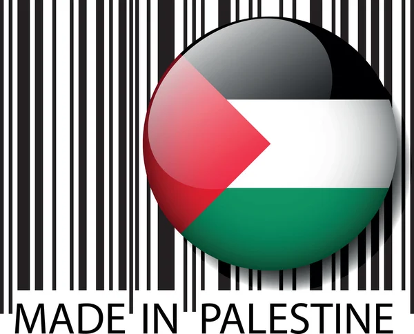 Hergestellt in palestinischem Barcode. Vektorillustration — Stockillustration Hergestellt in palestinischem Barcode. Vektorillustration — Stockvektor
