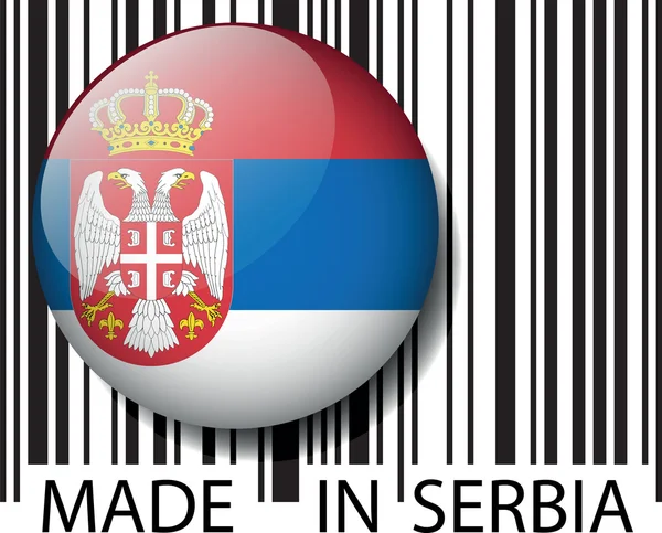 Feito na Sérvia código de barras. Ilustração vetorial — Vetor de Stock