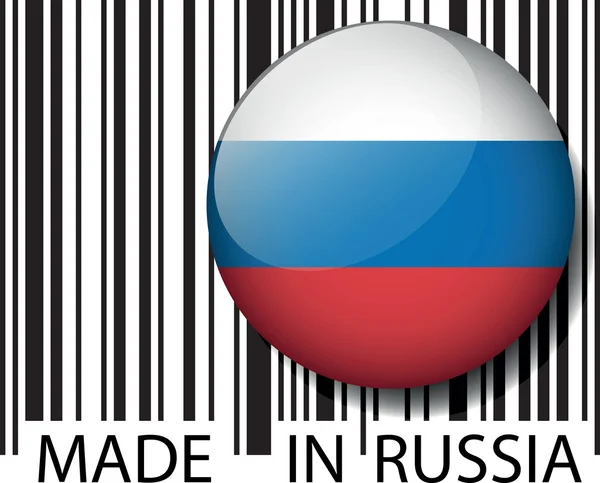 Feito na Rússia código de barras. Ilustração vetorial — Vetor de Stock