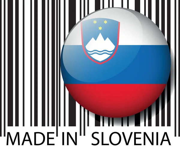 Hergestellt in Slowenien Barcode. Vektorillustration — Stockvektor