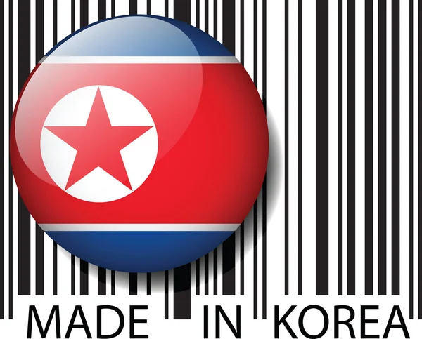 Hergestellt in Nordkorea Barcode. Vektorillustration — Stockillustration Hergestellt in Nordkorea Barcode. Vektorillustration — Stockvektor