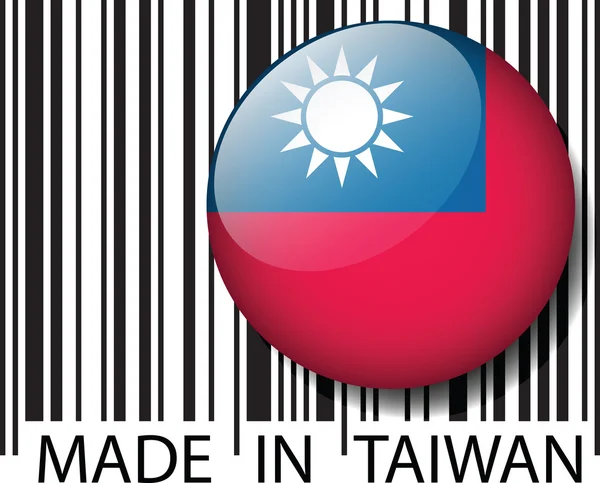 Κατασκευασμένο στην Ταϊβάν barcode. εικονογράφηση φορέας — Διανυσματικό Αρχείο