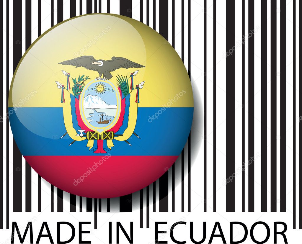Made in Ecuador barcode. Vector illustration