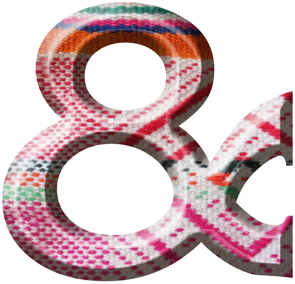 & Symbol made with hand made woolen fabric — Stock Photo, Image