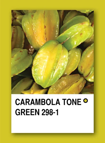 CARAMBOLA TONE GREEN. Diseño de muestra de color — Foto de Stock