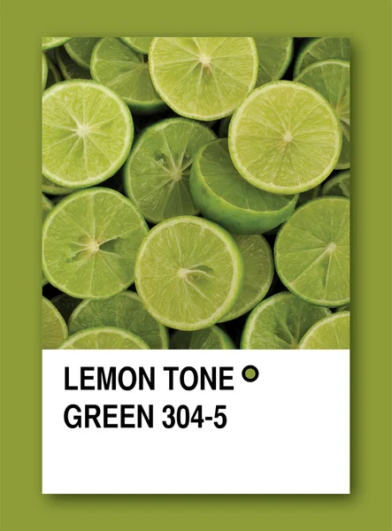 레몬 톤 녹색입니다. 색상 샘플 디자인 — 스톡 사진