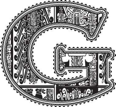 Ancient letter G. Vector illustration clipart