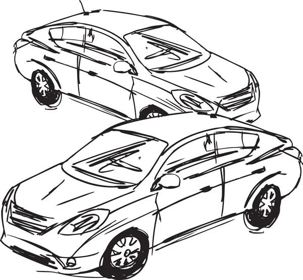 Esbozo de coches. Ilustración vectorial — Archivo Imágenes Vectoriales