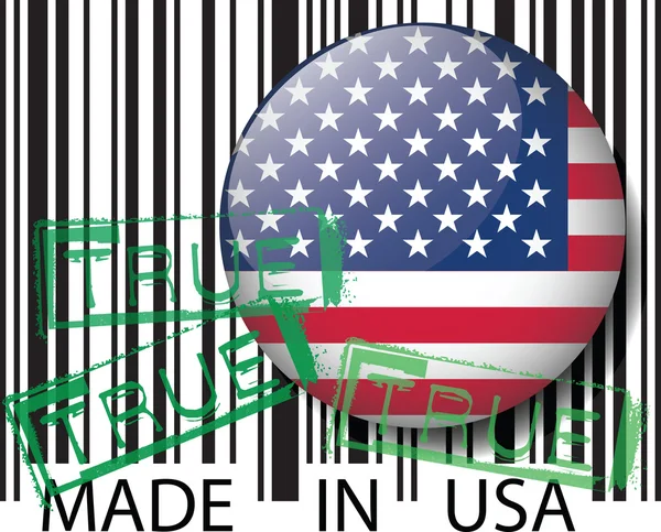 Codice a barre made in USA - VERO. Illustrazione vettoriale — Vettoriale Stock