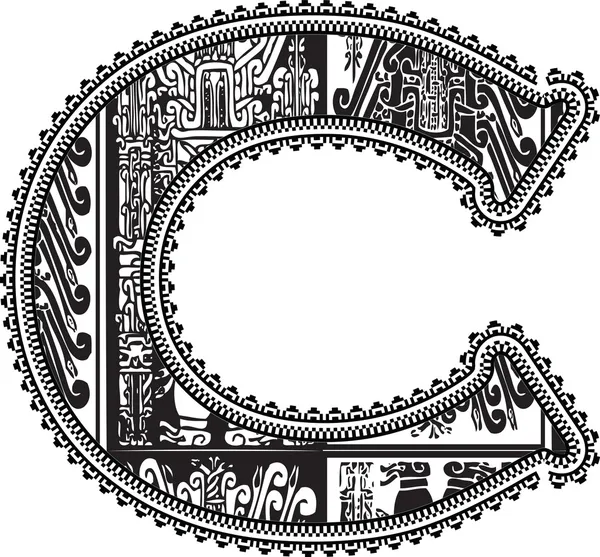Carta antigua C. Ilustración vectorial — Vector de stock