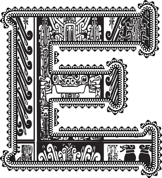 Huruf kuno E. Vector ilustrasi - Stok Vektor