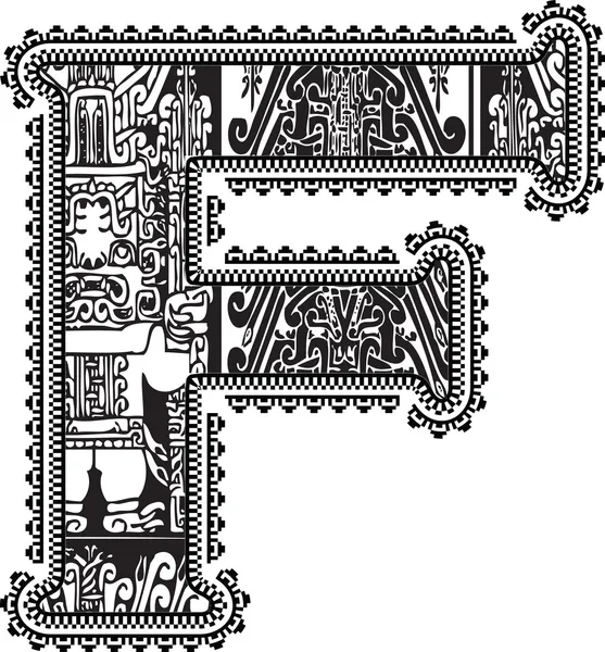 Carta antigua F. Ilustración vectorial — Vector de stock