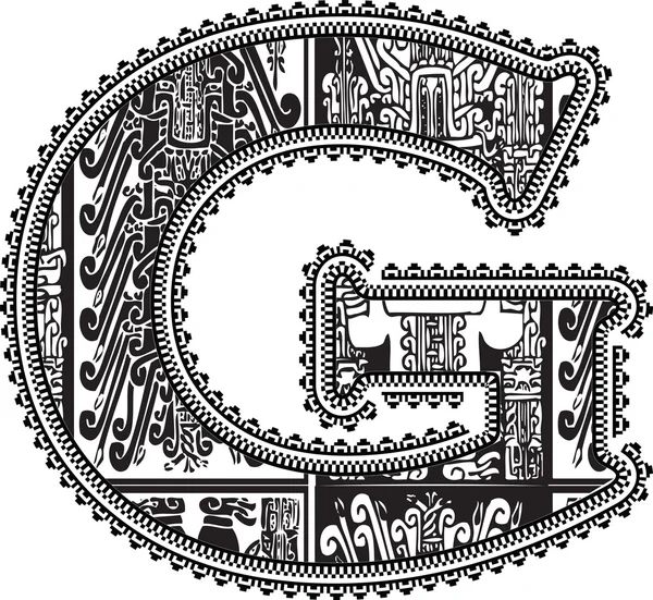 Ancient letter G. Vector illustration — Stock Vector
