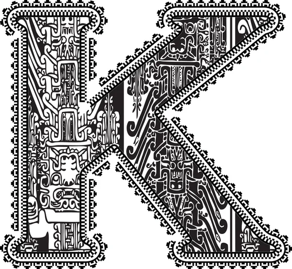 Ancienne lettre K. Illustration vectorielle — Image vectorielle