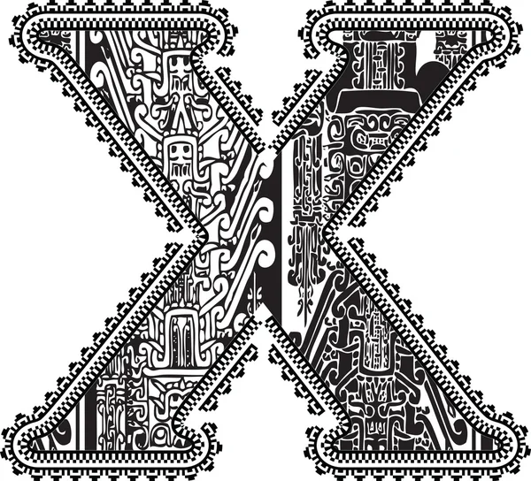 Carta antigua X. Ilustración vectorial — Vector de stock