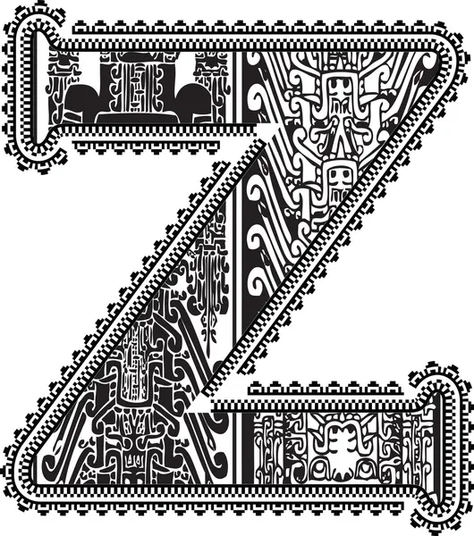 Ancient letter Z. Vector illustration — Stock Vector