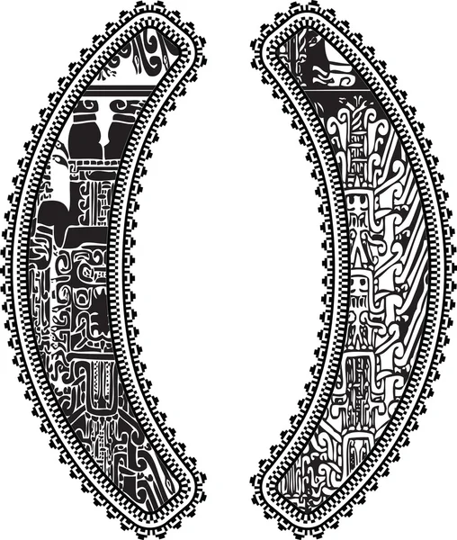 Símbolo de parênteses com desenho antigo. Ilustração vetorial — Vetor de Stock