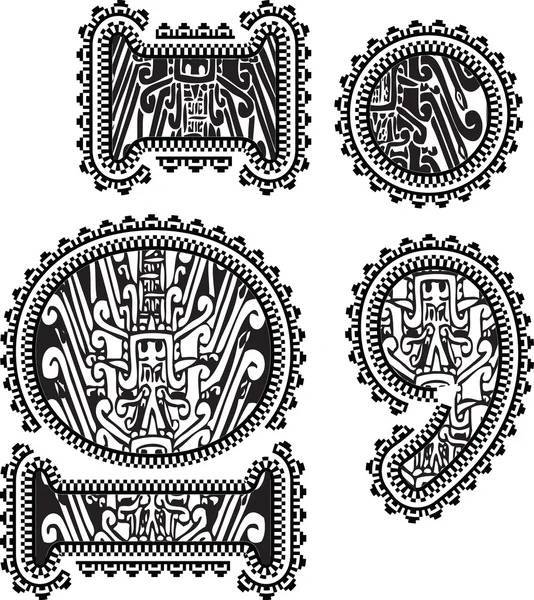 Símbolos con dibujo antiguo. Ilustración vectorial — Vector de stock