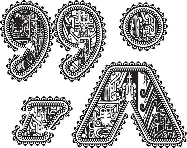 Símbolos com desenho antigo. Ilustração vetorial —  Vetores de Stock