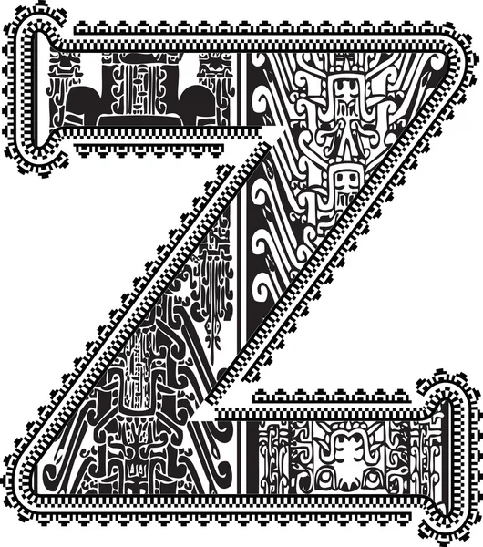 Древняя буква Z. Векторная иллюстрация — стоковый вектор