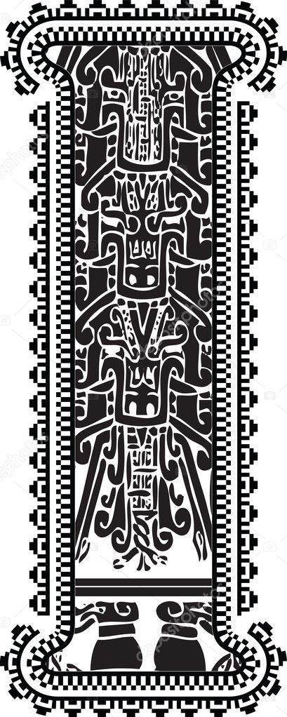 Ancient letter I. Vector illustration