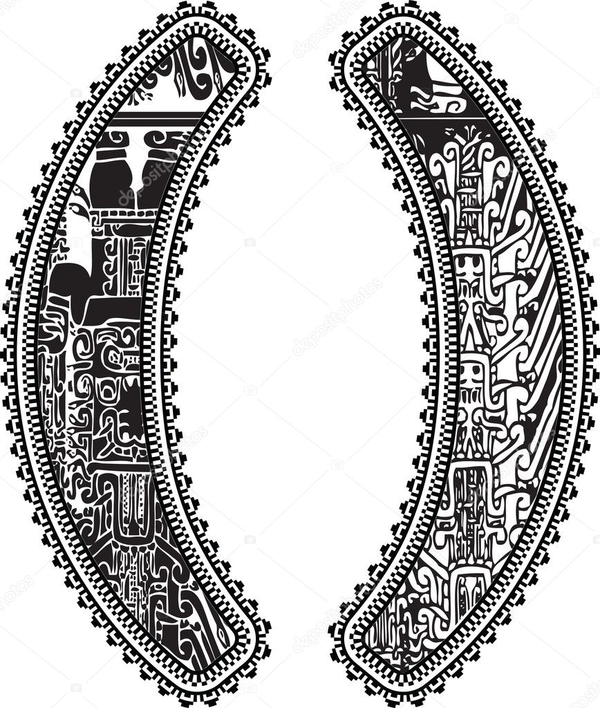 Parenthesis symbol with ancient drawing. Vector illustration Stock ...