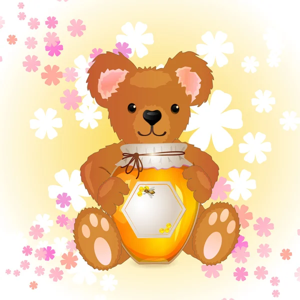 Illustration of cute bear — Stock Vector