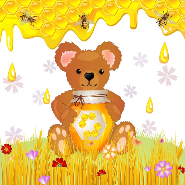 Ilustração de urso bonito — Vetor de Stock