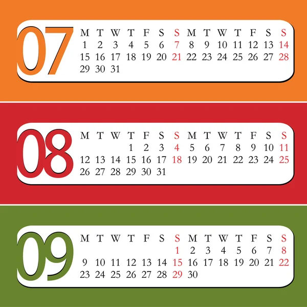 Три місяці календар на 2013 рік . — стоковий вектор