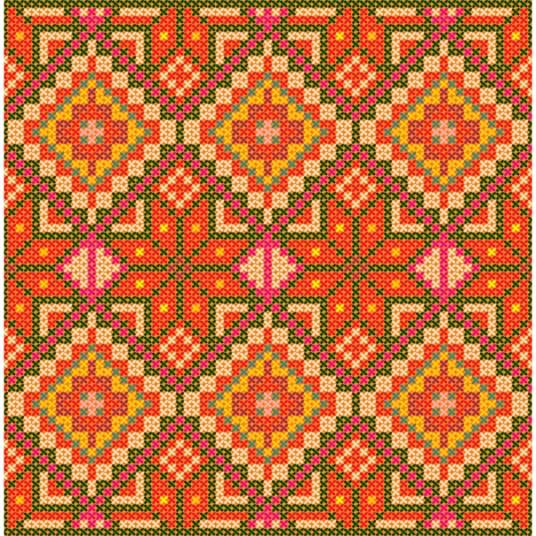 Etnische cross stitch patroon. — Stockvector
